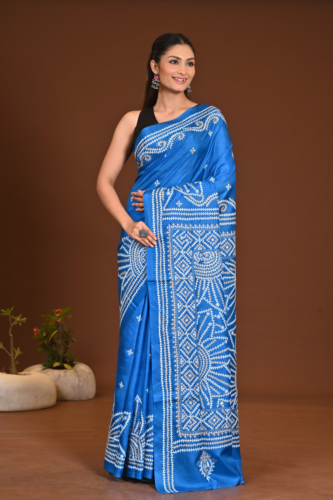 PURE SILK GUJRATI KANTHA SAREE