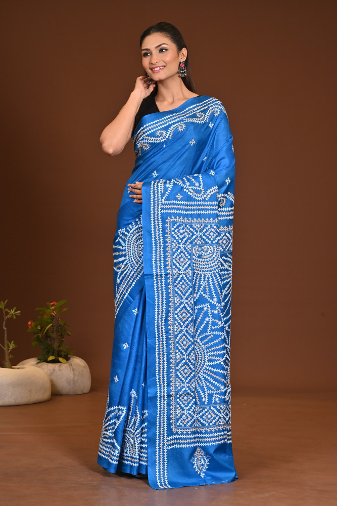 PURE SILK GUJRATI KANTHA SAREE