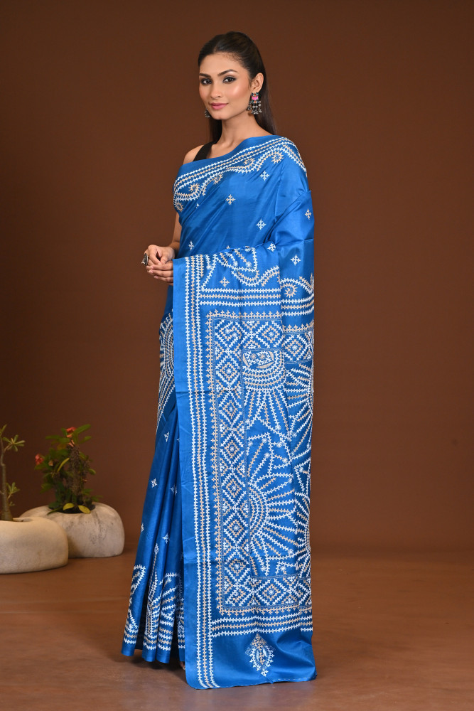 PURE SILK GUJRATI KANTHA SAREE
