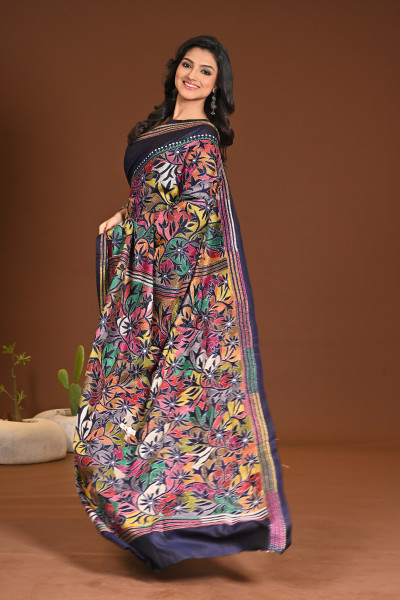 PURE SILK KANTHA SAREE