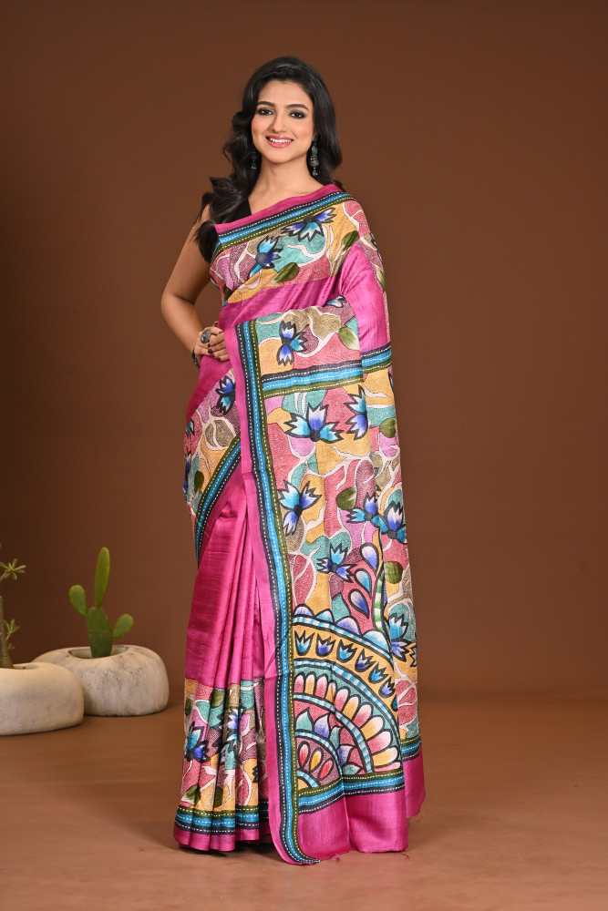 Image of PURE SILK KANTHA SAREE