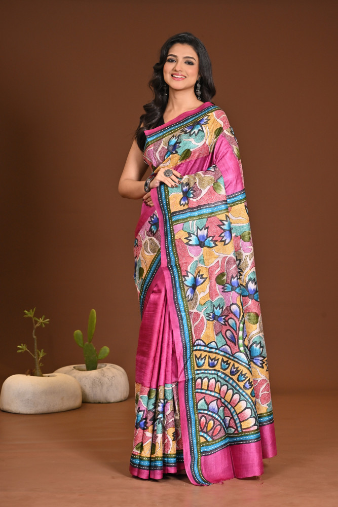 PURE SILK KANTHA SAREE