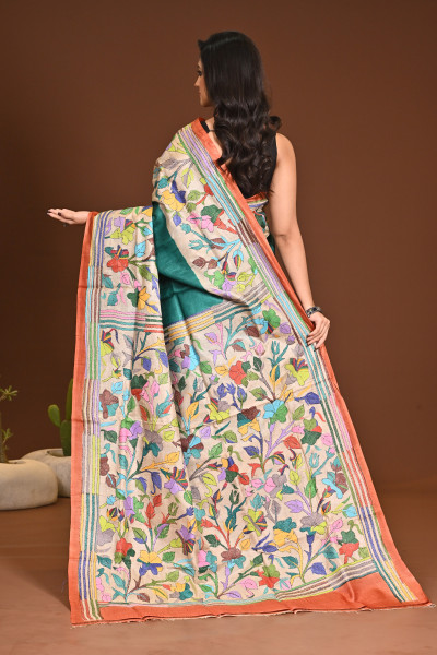 PURE SILK KANTHA SAREE