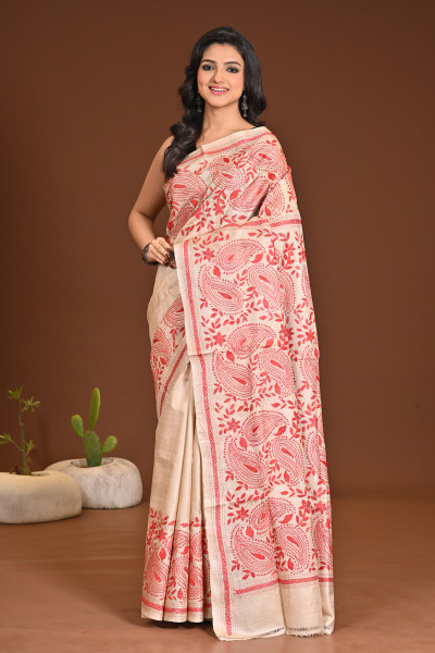 PURE SILK KANTHA SAREE