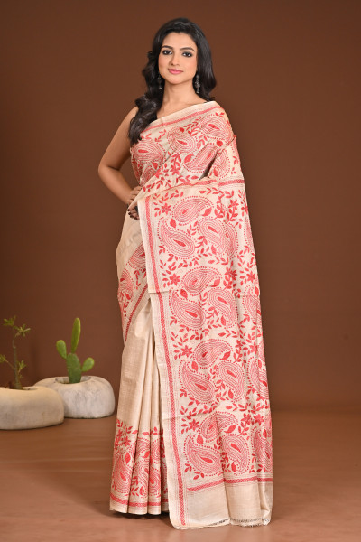 PURE SILK KANTHA SAREE