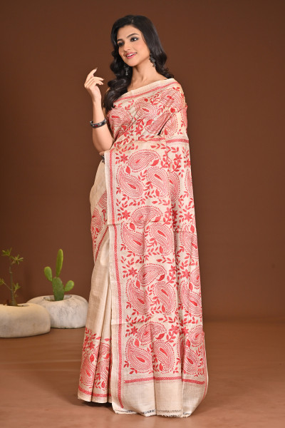 PURE SILK KANTHA SAREE
