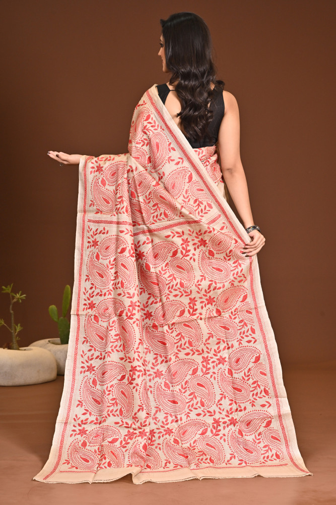 PURE SILK KANTHA SAREE