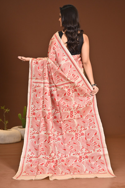 PURE SILK KANTHA SAREE