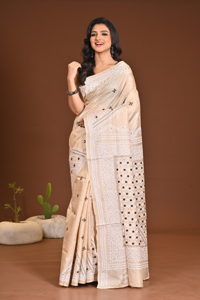 PURE SILK KANTHA SAREE
