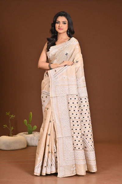 PURE SILK KANTHA SAREE