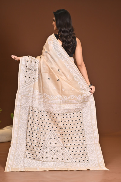 PURE SILK KANTHA SAREE