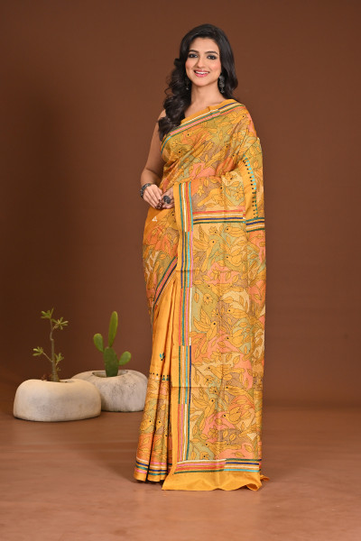 PURE SILK KANTHA SAREE