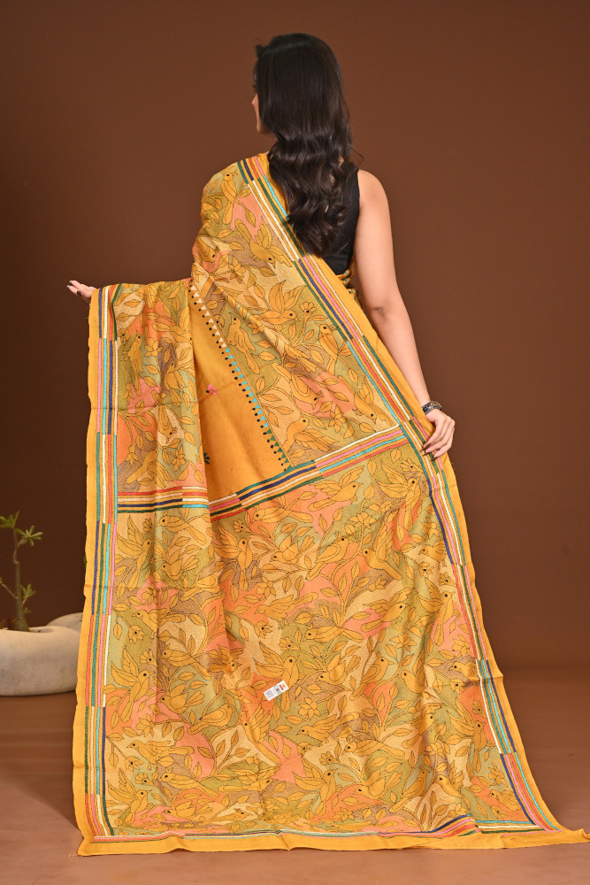 PURE SILK KANTHA SAREE