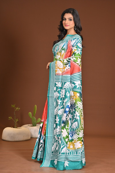 PURE SILK KANTHA SAREE