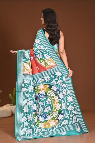 PURE SILK KANTHA SAREE