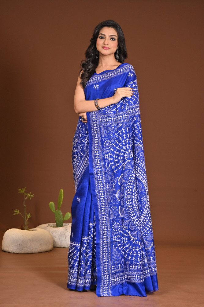 Image of PURE SILK KANTHA SAREE