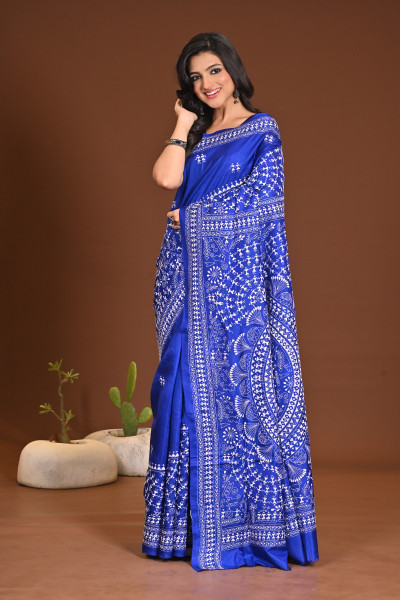 PURE SILK KANTHA SAREE