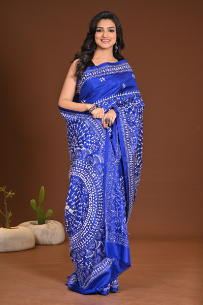 PURE SILK KANTHA SAREE
