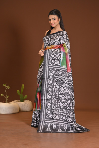 PURE SILK KANTHA SAREE