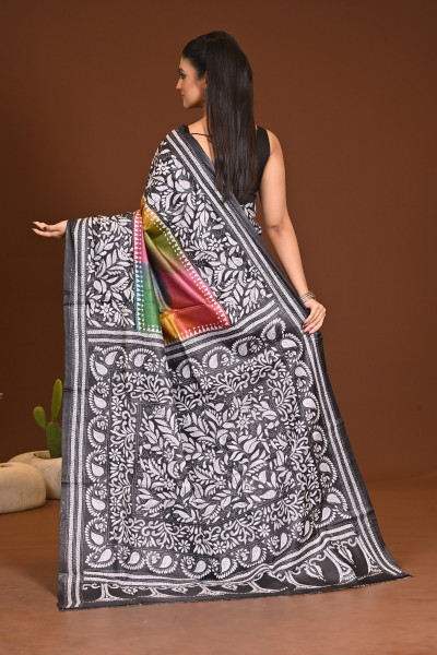 PURE SILK KANTHA SAREE
