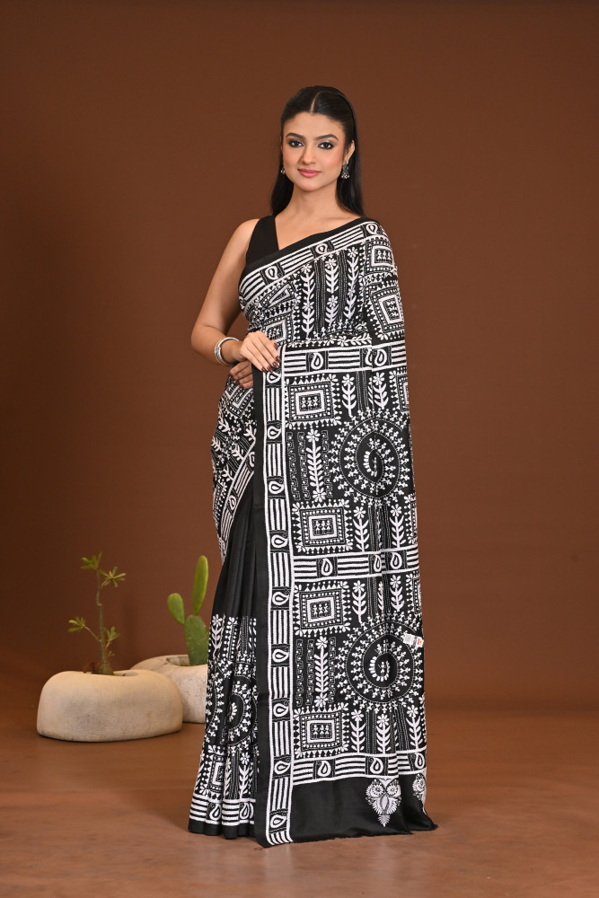 Image of PURE SILK KANTHA SAREE