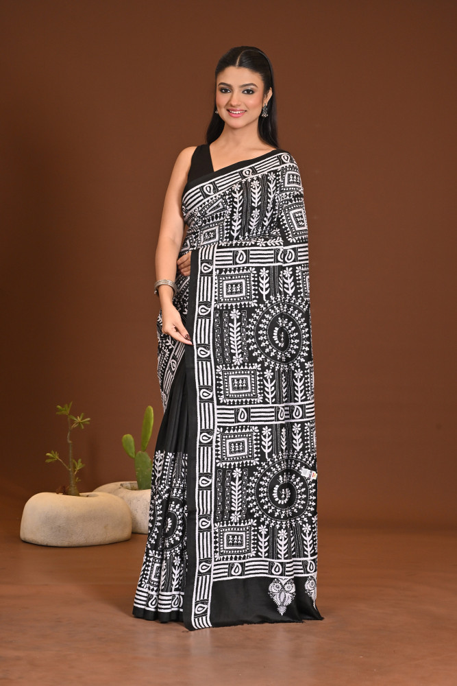 PURE SILK KANTHA SAREE