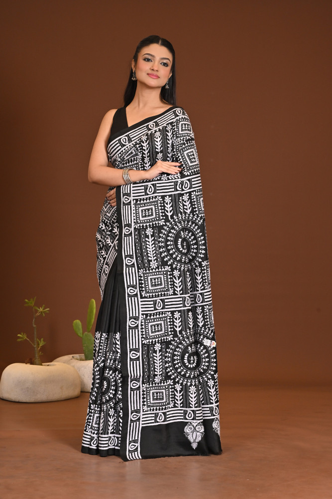 PURE SILK KANTHA SAREE