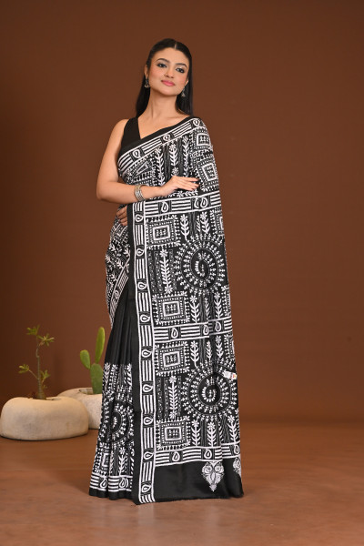 PURE SILK KANTHA SAREE