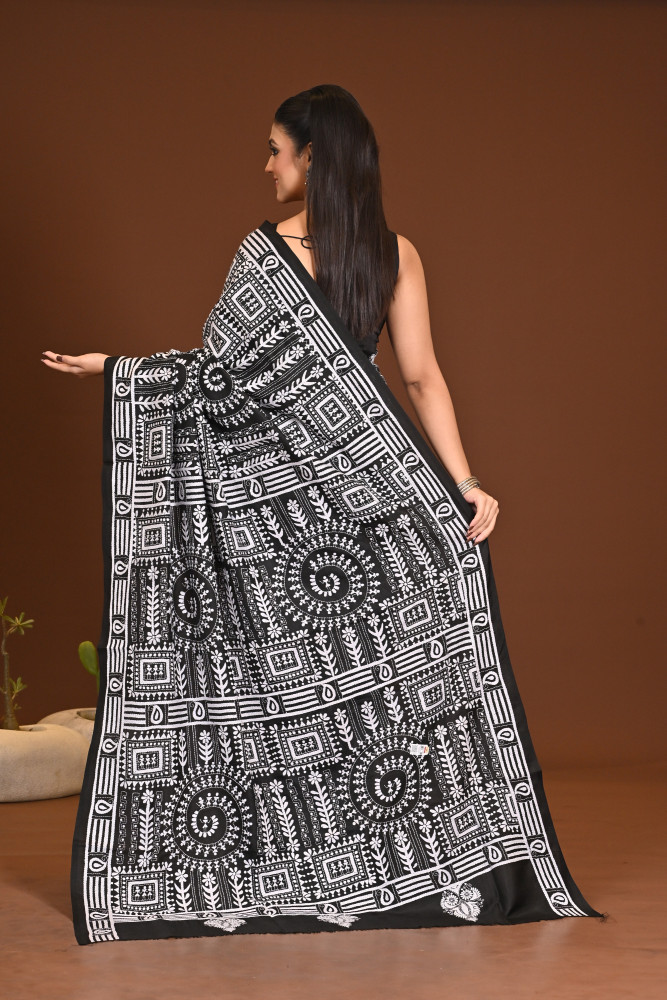 PURE SILK KANTHA SAREE