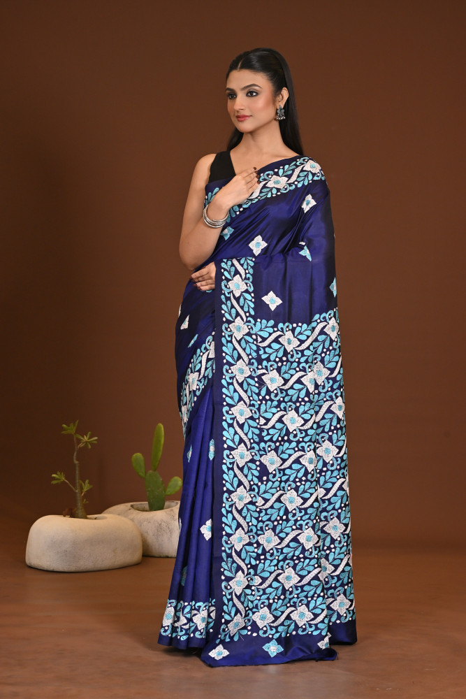 PURE SILK KANTHA SAREE