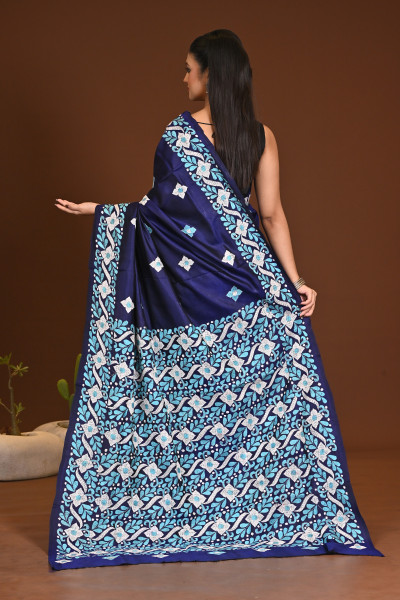 PURE SILK KANTHA SAREE