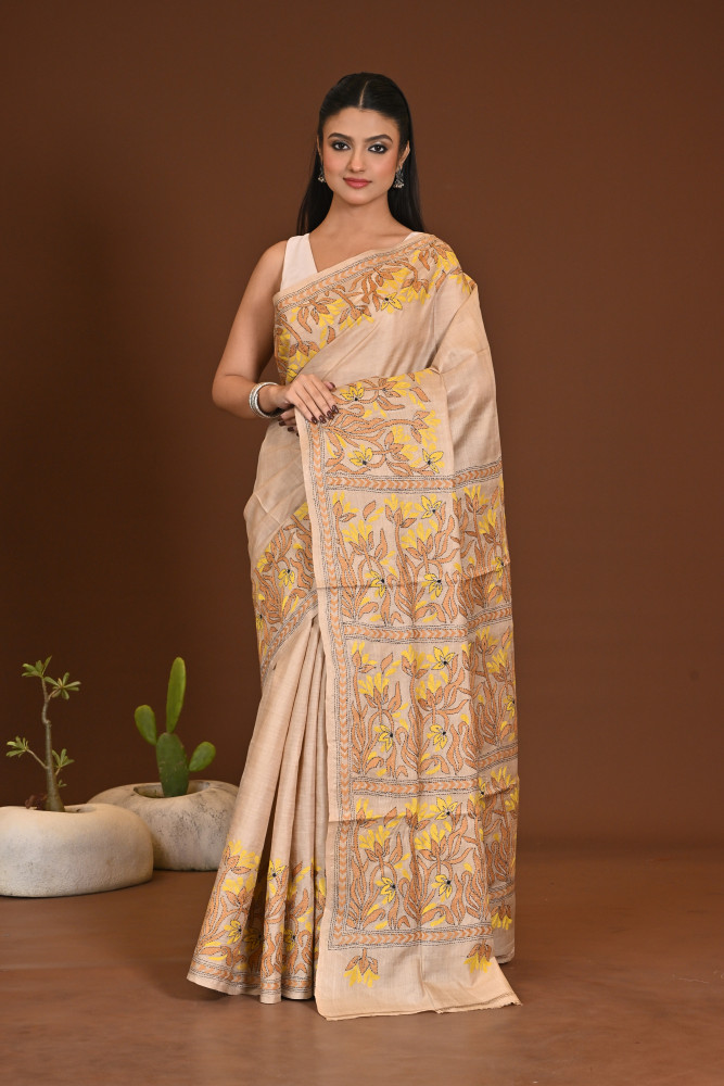 Image of PURE SILK KANTHA SAREE
