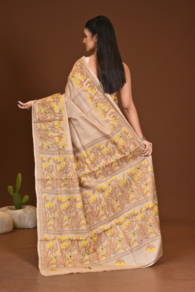 PURE SILK KANTHA SAREE