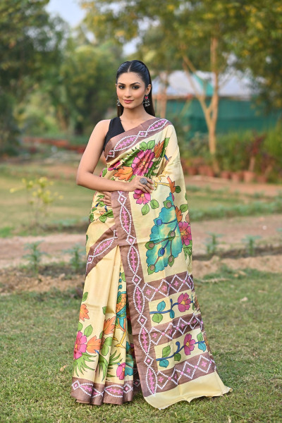 PURE SILK KANTHA SAREE