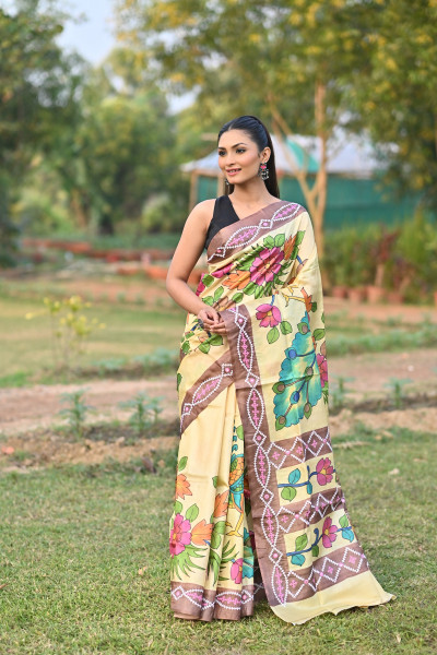 PURE SILK KANTHA SAREE