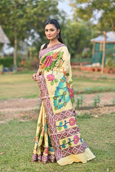 PURE SILK KANTHA SAREE