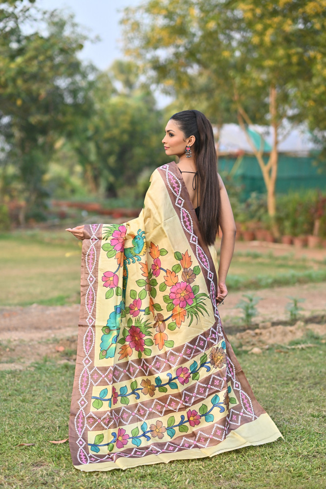 PURE SILK KANTHA SAREE