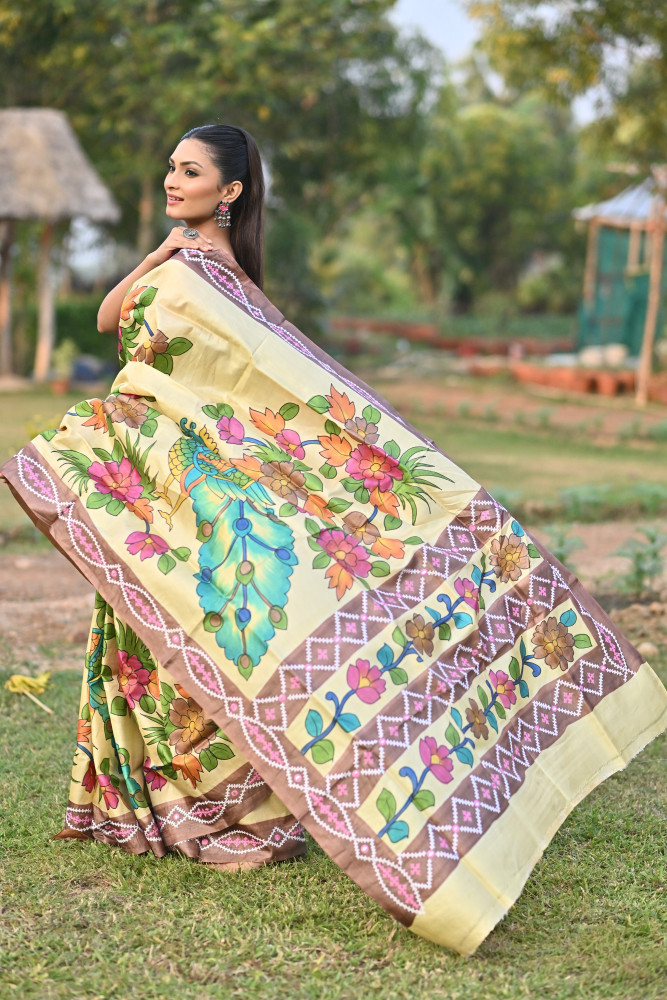 PURE SILK KANTHA SAREE