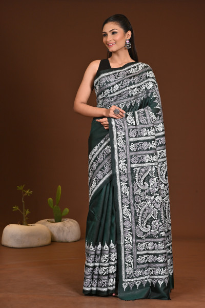 PURE SILK KANTHA SAREE