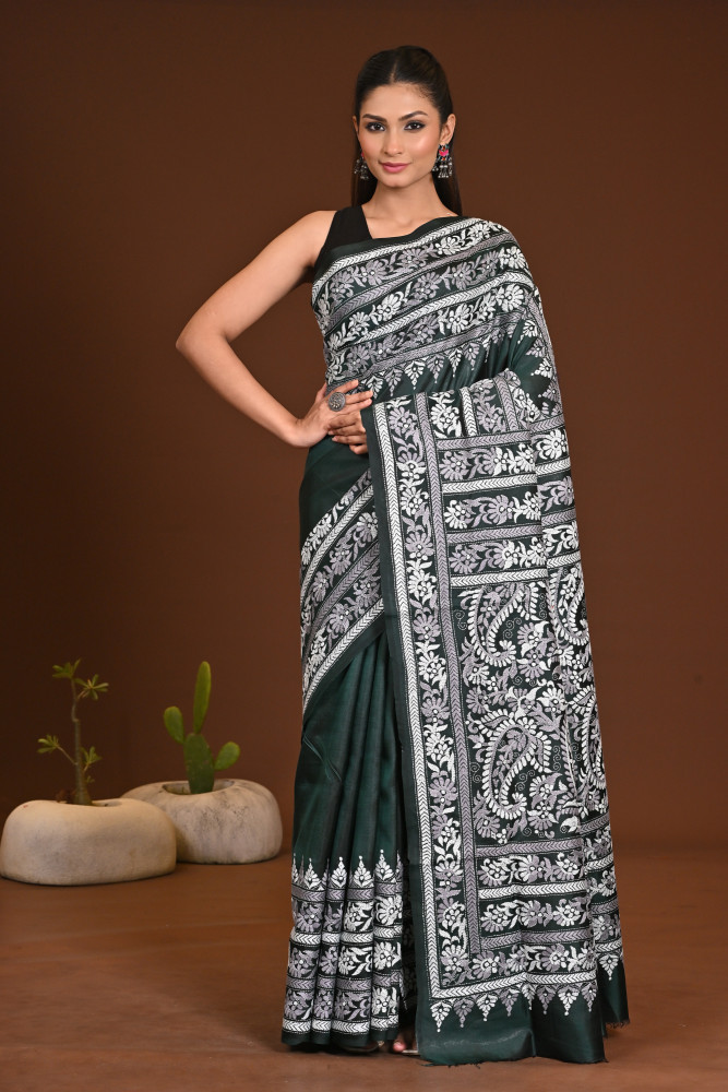 PURE SILK KANTHA SAREE