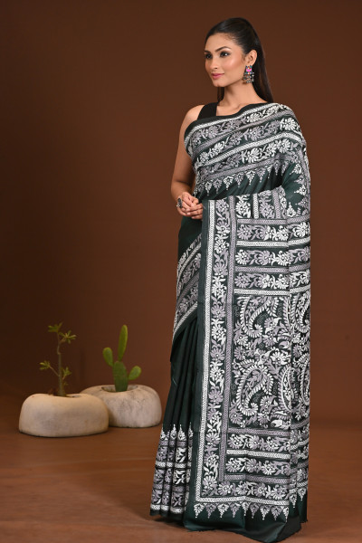 PURE SILK KANTHA SAREE