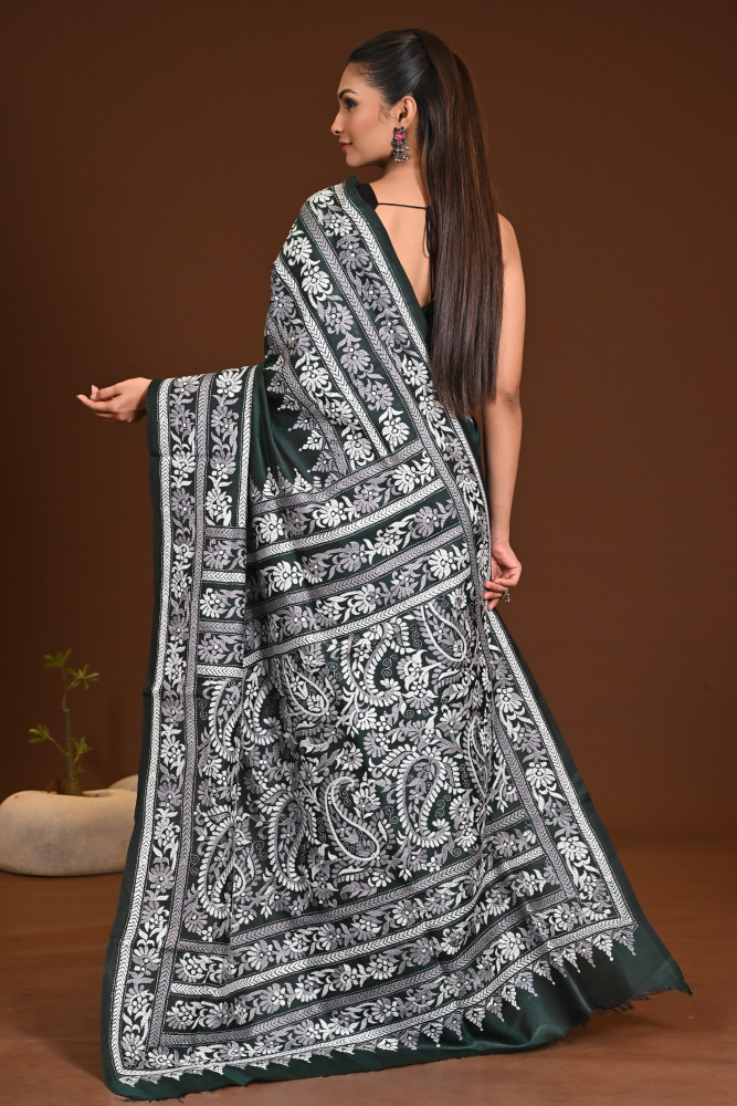 PURE SILK KANTHA SAREE