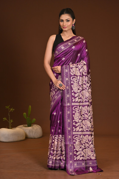 PURE SILK KANTHA SAREE