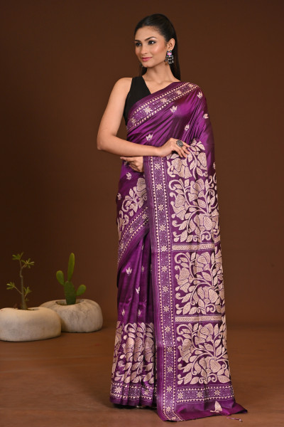 PURE SILK KANTHA SAREE