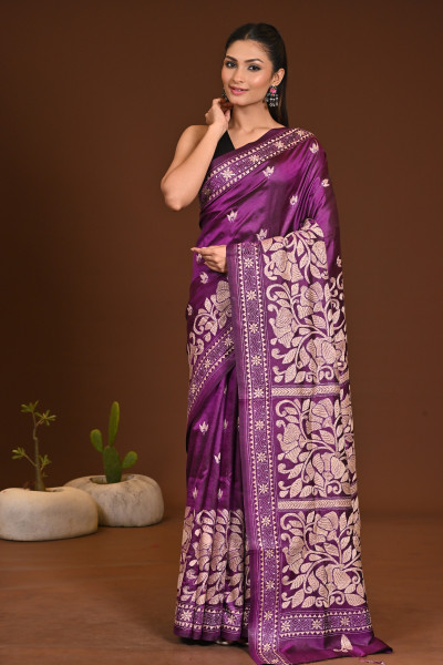 PURE SILK KANTHA SAREE