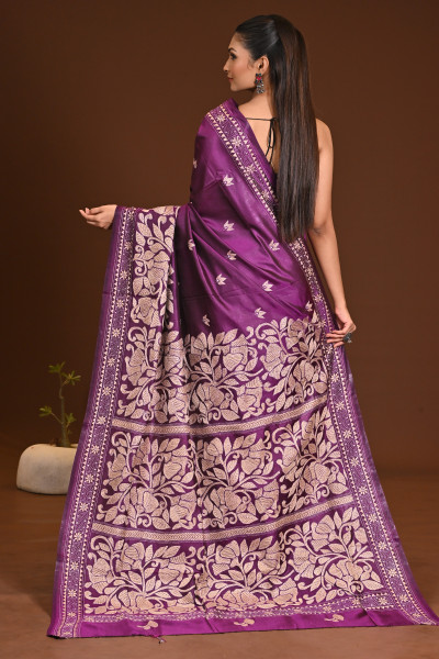 PURE SILK KANTHA SAREE