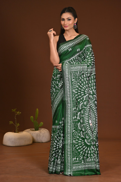 PURE SILK KANTHA SAREE