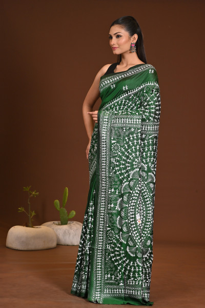PURE SILK KANTHA SAREE