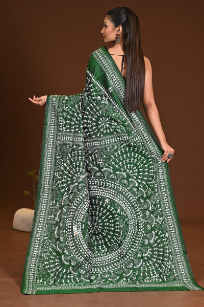 PURE SILK KANTHA SAREE