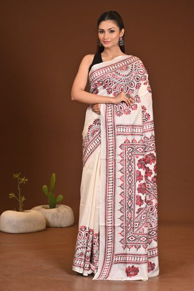 PURE SILK KANTHA SAREE